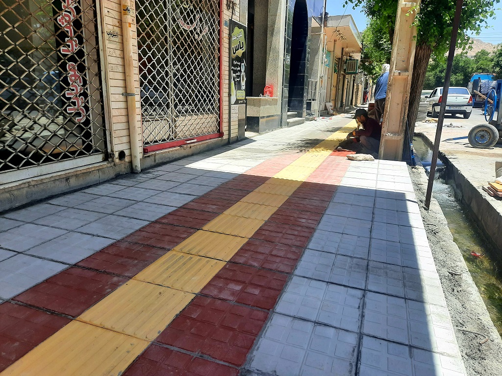 اجرای بلوک فرش پیاده رو خیابان شهدا